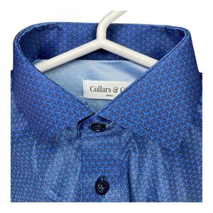 Collars & Co Polo Shirt Mens S Blue Turbo GT Golf Preppy Dress Collar Casual NEW